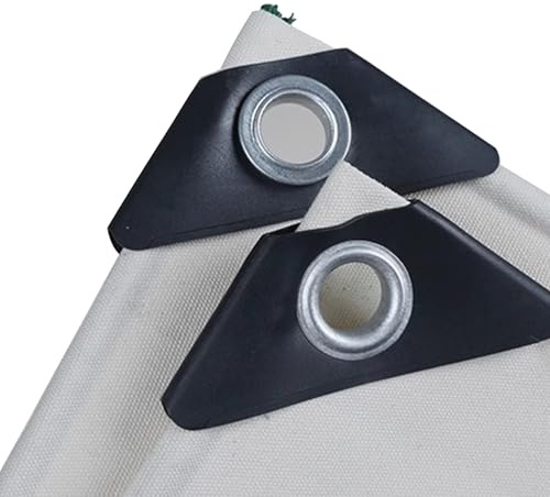 Telone in tela impermeabile resistente, 3 x 3 m, 3 x 4 m, 3 x 5 m, colore bianco, con occhielli e corda, per roulotte, piscine, barche, protezione esterna (4 x 5 m x 5 m)