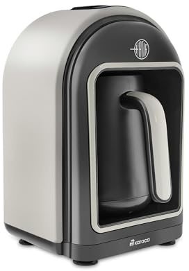 KARACA Hatır Turkish Coffee Maker, 5 Cups Electric Turkish Coffee Machine with Ember Mode, Automatic Temperature Control, Overflow Protection, Audible & Visual Alerts, Cream