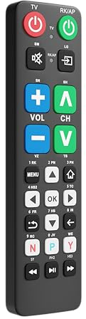 Big Button Universal TV Remote Control for LG, Samsung, Sony, Philips, PANASONIC Smart TV, Easy for The Elderly, Seniors, Elders, Older Adult, No Voice
