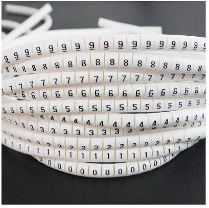 Marcadores De Cables Eléctricos De PVC Blanco (0-9), Juego De 1000 Unidades For Cables De 0,5-10mm², Kit De Identificación Rápida(4.0mm²)