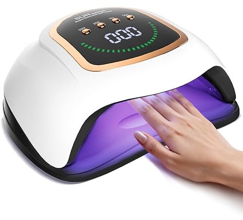 Gugusure 2025 Upgrade 200W UV Nail Lamp. Nail Dryer for Gel Polish with Auto Sensor and 4 Timer Settings, Professional Curing Lamp Light with 42 LED Beads for Salon and Home.Ideal Gift for Nail Lovers