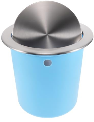 Ipetboom Cubo de Basura Empotrado Tapa Abatible de Acero Inoxidable 430 Cubo de Basura de Encimera Grande Plástico Desmontable Tapa para Papelera de Cocina y Baño Silenciosa