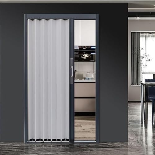 Inredningsdörr av typen dragspel, Vikdörr i aluminium med lås, flerfärgad, flera storlekar(White,120x150cm)