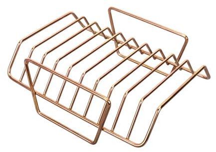 Supporto per Costine, Accessorio per Barbecue di, in Acciaio Inox, per Forno, per Cucinare, per Uso Domestico, Campeggio, Cortile, Oro Rosa