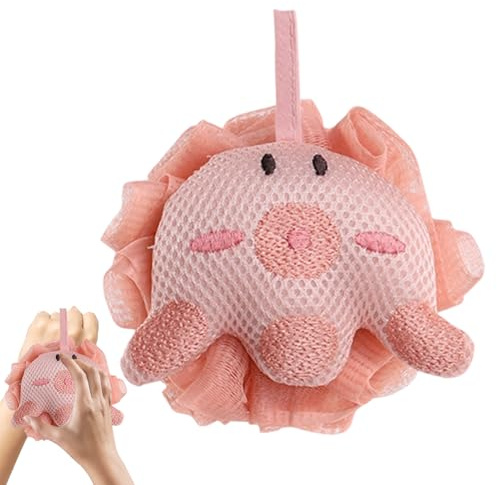 Éponges de bain en luffa doux pour – 15 x 17 cm – Éponges de bain aby – Pouf animal de dessin animé | Éponge de douche amusante, jouet pour, salle de bain, et hygiène des