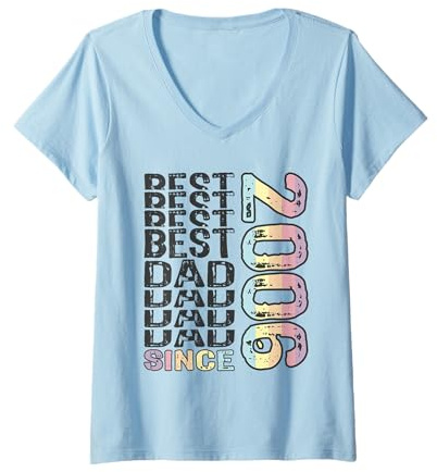 Femme Meilleur Papa du Monde - sans Blague - Papa Depuis 2006 T-Shirt avec Col en V