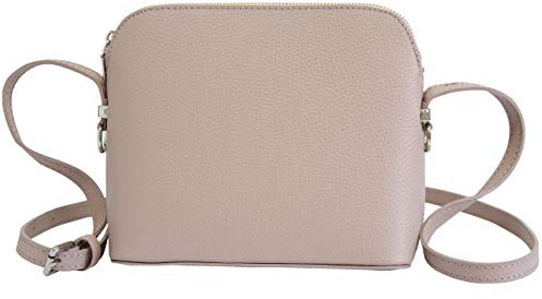 AMBRA Moda Italienische Ledertasche Damen Handtasche Umhängetasche Schultertasche Leder Tasche klein GL018 (Altrosa)