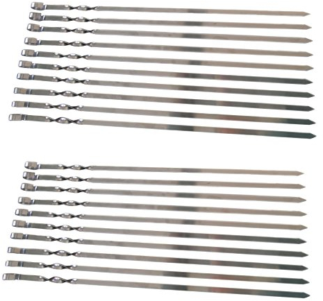 20 pics à brochettes en acier inoxydable 50 cm