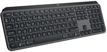 Logitech MX Keys S Clavier sans Fil Rechargeable USB C, Clavier Silencieux, Plat, Rétroéclairé, Touches Ergonomiques et Programmables, Bluetooth, Windows PC, Linux, Chrome, Mac,AZERTY Français-Gris