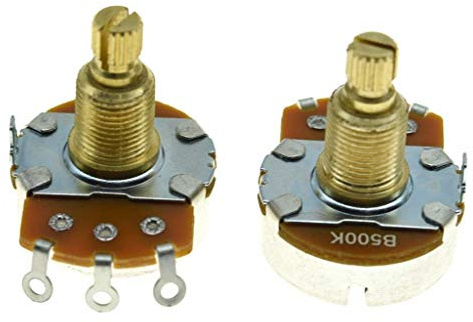 Potentiometer für Alpha-Gitarre, Bass, mit 19,5 mm Messingschaft, lineares Potentiometer, 2 Stück