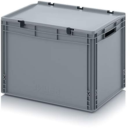 Auer Packaging Eurobox 60 x 40 x 43,5 cm con manici aperti e coperchio a cerniera * coperchio Euro contenitore