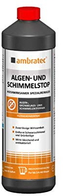 Ambratec Algen und Schimmelstop entfernt Schwarzschimmel Grünbelag Algen 1 Liter Flasche