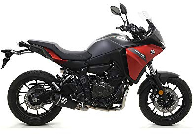 ARROW WORKS NICHROM DARK SILENCER WITH CARBY END CAP YAMAHA TRACER 700 '20 HOMOLOGATED WORKS STAINLESS STEEL EXHAUST