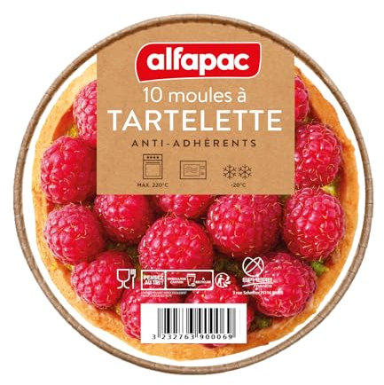 Alfapac - 10 moldes para tartaletas de papel (9 x 2 cm)