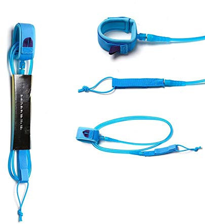 Surfbrett Leine 6feet 7mm dick Surf Leine Surfen Surfbrett Leine Leine Seil Stand Up Paddle Board Leine Coil Surf Zubehör Surfbrettwachs (Color : Blue, Size : 6ft 6mm)