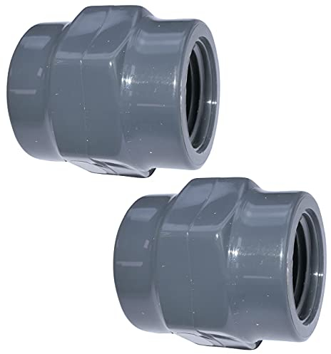 AERZETIX - C51997 - Lot de 2 Manchons taraudés 1/2''x1/2''- en plastique femelle-femelle à visser - raccord droit pression pour tuyaux 16 bars