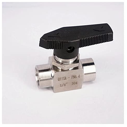 JUN-STORE Kugelhahn 1/ 4Inch Euqal Female SS304 Edelstahl Abschalten Kugelhahnwassergasöl 2.5mpa Senmiao-Th.