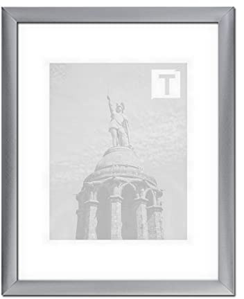 MDF-Bilderrahmen Valentina 35 x 120 cm Modern abgerundet hier Aluminium gebürstet mit Kunststoffglas klar 1 mm