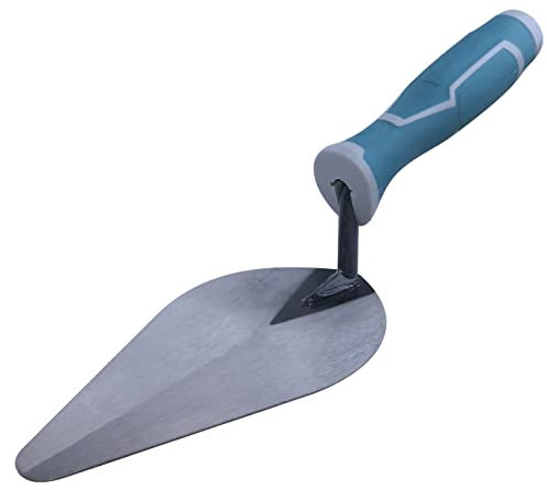 AERZETIX - C54482 - Truelle de stucateur/plâtrier 175x90mm - Outil de maçon - Poignée en caoutchouc/Lame en acier - à bout triangulaire rond