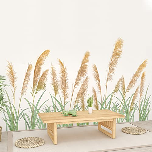 COVPAW® Wandtattoo Wandaufkleber XXL Schilf Reed Wandsticker Wandbild Bilder Wohnzimmer Schlafzimmer Deco