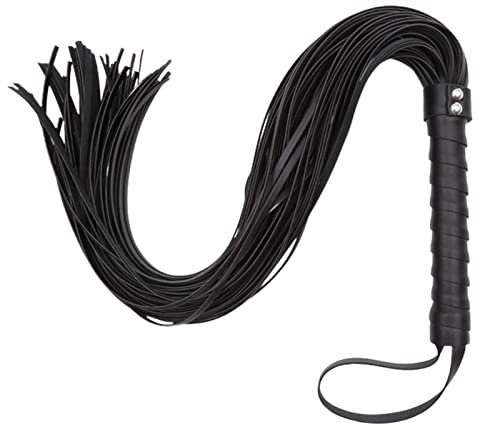 Yusheng Cravache d'équitation pour Chevaux | Fouets en Cuir Noir pour Cosplay | Fouet Flogger Crops Équitation Bullwhip Costume Accessoires avec PU Cuir Poignée Out D'entraînement