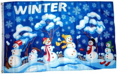 Fahne/Flagge Winter Schneemänner 90 x 150 cm