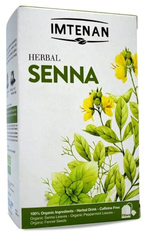 Imtenan Natural Drink Herbal Senna Herbal Tea Bags Herbals Herb Herbs Egyptian Egypt Arabian Arab Arabic Non Gmo No Additives No Artificial Coloring Kosher Halal (18 Bag) امتنان شاى السنا حلال