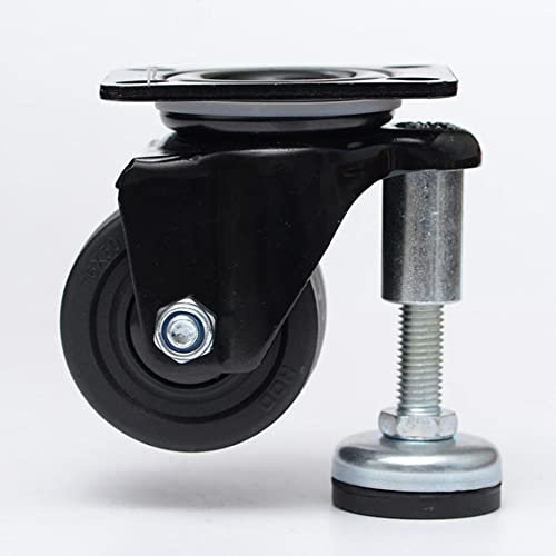 FREAZE 1 Verstellbare Nivellierrolle Schwerlast Mit Räder 50mm 300kg/65mm 400kg/75mm 500kg Drehbar Räder Für Industrieausrüstung, Einkaufswagen, Schwerlast Möbel (Size : 2.5inch)