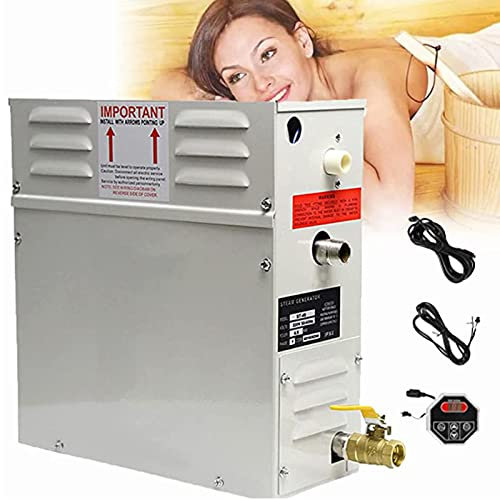 SSQUZA Générateur de Vapeur Sauna Bath Steamer pour avec régulateur de température et minuterie pour Usage Domestique vidange Automatique,380V-6.0kw