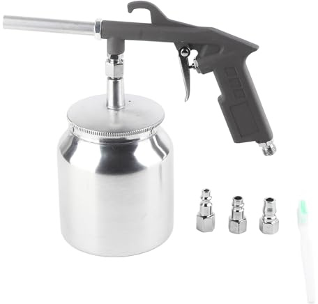 Sandblaster Kit, Portable Sandblaster Air Sand Sandblasting Spray Gun Tool Set Kit for Sanding Spraying Cleaning, with 750cc Aluminium Pot, 10.0Bar Working Pressure