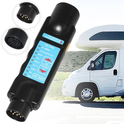 Mitening Testeur Remorque 13 Broches, 12V Testeur Prise Remorque 13 Broches, Testeur Prise Remorque, pour Caravanes, Camions, Remorques, Voitures, Tracteurs, Caravanes