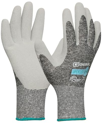 Gebol Upcycled Winter (1 paio) - Guanti da lavoro in PET riciclato, rivestimento in lattice, guanti da giardinaggio per montaggio e officina, per donne e bambini, XS (taglia 6)