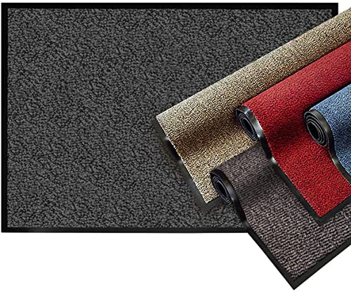 Zerbino Asciugapassi Antiscivolo Antinciampo Tessitura Morbida Retro Gommato Varie Misure 100% Made in Italy tappeto asciugapasso (ANTRACITE, 40x60 Cm)