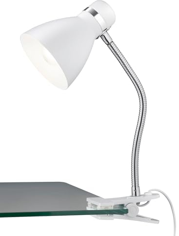 Reality Leuchten Klemmleuchte Harvey R20731231, Metall Weiß matt, exkl. 1x E27, Flexarm