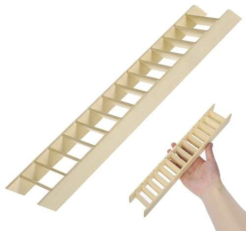 Toyvian Miniature Wooden Ladder Furniture for Dollhouse Decoration Stylish Tiny Step Ladder for House and Accessories for Landscape and Scene Design