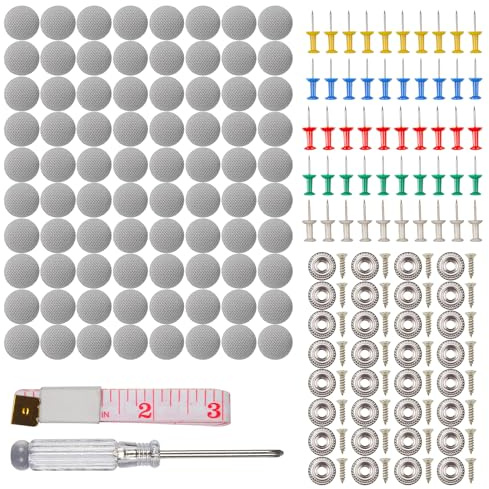80 Pièces Kit Ciel de Toit Voiture, Colle pour Ciel de Toit, Fixe Colle Ciel de Toit Voiture, avec Épingles Tournevis Mètre Ruban Tissu Ciel de Toit Voiture pour Toutes Voitures
