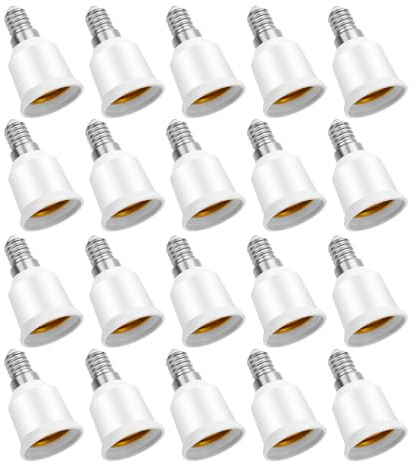 Yiahin E14 auf E27 Adapter Konverter – Lampensockel-Adapter für Glühbirnen, Leuchtmittel – Kompatibel mit E14 zu E27 Fassungen, 20er Set