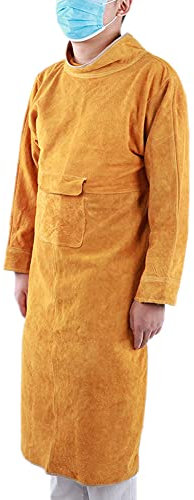 Naroote Vestes de Soudage pour Hommes, Tablier de Protection du Travail du Soudeur de sécurité, Tablier de Soudage Résistant à l'usure, Ignifuge, Tablier en Peau de Vache pour les
