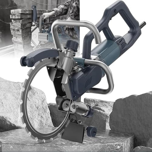 8800W Concrete Wall Cutting Machine + Dust-Free Linkage Water Pump, 27Cm/10.63In Cut Depth, Wall Groove Chaser Cutting Machine, for Granite