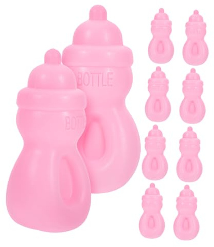 Abaodam 10 Stück Puppenflasche Realistische Puppenhaus Zubehör für Rollenspiele Magische Milchflasche für Fantasievolles Füttern für Ansprechend