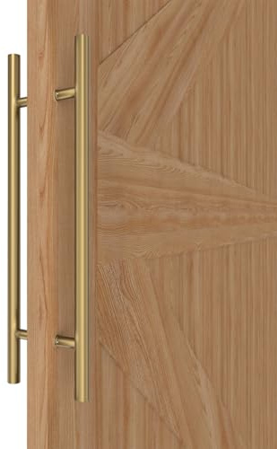 LVYIHAN Maniglie Rotonde Dorate per Porta da Fienile 30/60/90/120/150 cm, Maniglia da Tirare e Spingere su Entrambi i Lati, Maniglia Lunga per Porte Francesi Porte Esterne Porte da Doccia