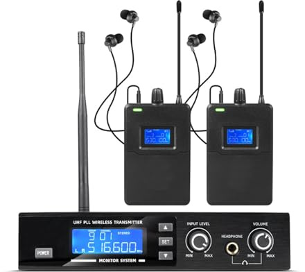 Citofoni wireless per casa, di monitoraggio in-ear stereo UHF Monitor wireless professionale Prestazioni della banda da palcoscenico per casa, ufficio, ufficio(500MHZ-580MHZ-01)