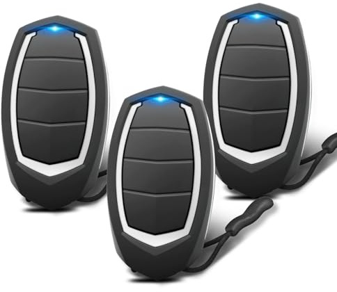 3-teiliges Set universeller Garagentor-Fernbedienungen (433,92 MHz), 2 automatische Fernbedienungen mit 4 Kanälen, kompatibel mit Motorline MX4SP, MXS4SP, MX5SP, RCM, DSM und Code Cloner