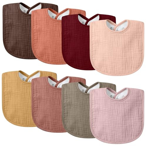 VOMARHUG Lätzchen Baby Musselin Halstuch Baby Weiche Verstellbare Quadratische Sabberlätzchen für Unisex Mädchen & Jungen