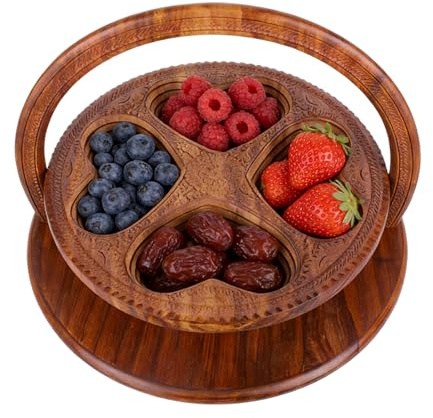 Cesto di frutta pieghevole - Cestino per il pane in legno - Cestino pieghevole per il pane - Per soggiorno ufficio tavolo da pranzo camera da hotel ristorante snack e altro ancora
