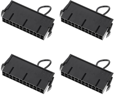 ATX Netzteiltester 24-pin 4 Stück aus Abs für Jumper Brücke | Schwarz, 20-pin Anschluss, für Miner und PC Wasserkühlung Beim Aufbau oder Test