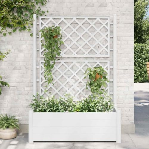 Genérico Jardinera con Enrejado PP Blanca 100x43x142 cm,Casa y jardín,Jardín,Jardinería,Maceteros y jardineras,313983
