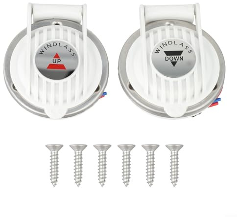Besttoolifes Bootsanker Windlass Fußschalter Paar für Marine Up Down Control, 12V 24V Deck Mount Wasserdichter Schalter mit Sicherheitsabdeckung für Yacht Ankerwinde