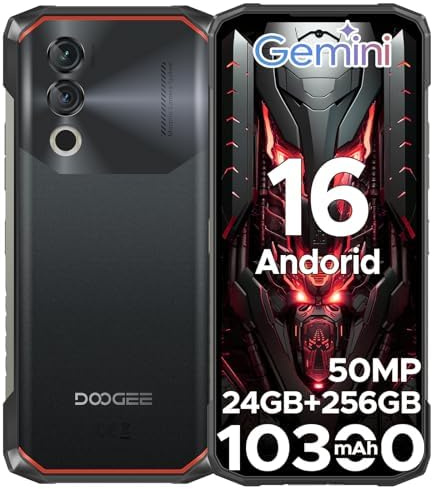 Blade 10 Power Rugged Smartphone Android 16, 10300mAh, 24GB+256GB Telefono Indistruttibile, 90Hz 6.6 HD+IPS, 50MP+8MP Smartphone Rugged, Triple Card Slot,Fingerprint ID/Face Unlock/NFC/OTG, Nero