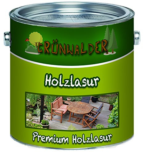 Grünwalder Holz-Lasur premium Terrassen-Öl aromatenfreie Alkydharz-Basis verhindert Verfärbungen des Holzuntergrundes schon nach dem ersten Anstrich (5 L, Teak)